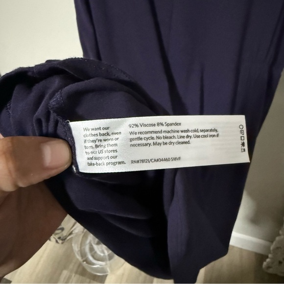 Eileen Fisher Asymmetrical Dress Short Sleeve Purple Size Medium - Picture 9 of 10